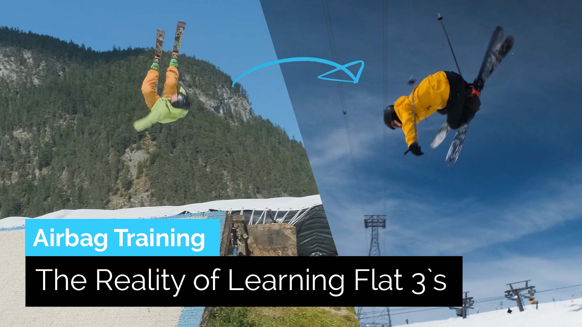 The Reality of Learning How to Rodeo 360 on Skis | Freestyle Ski Airbag Training