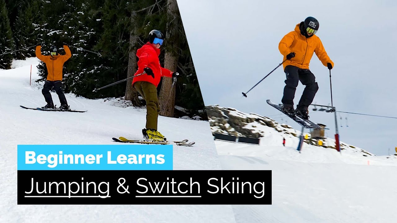 Beginner Learns How to Jump on Skis & How To Ski Switch