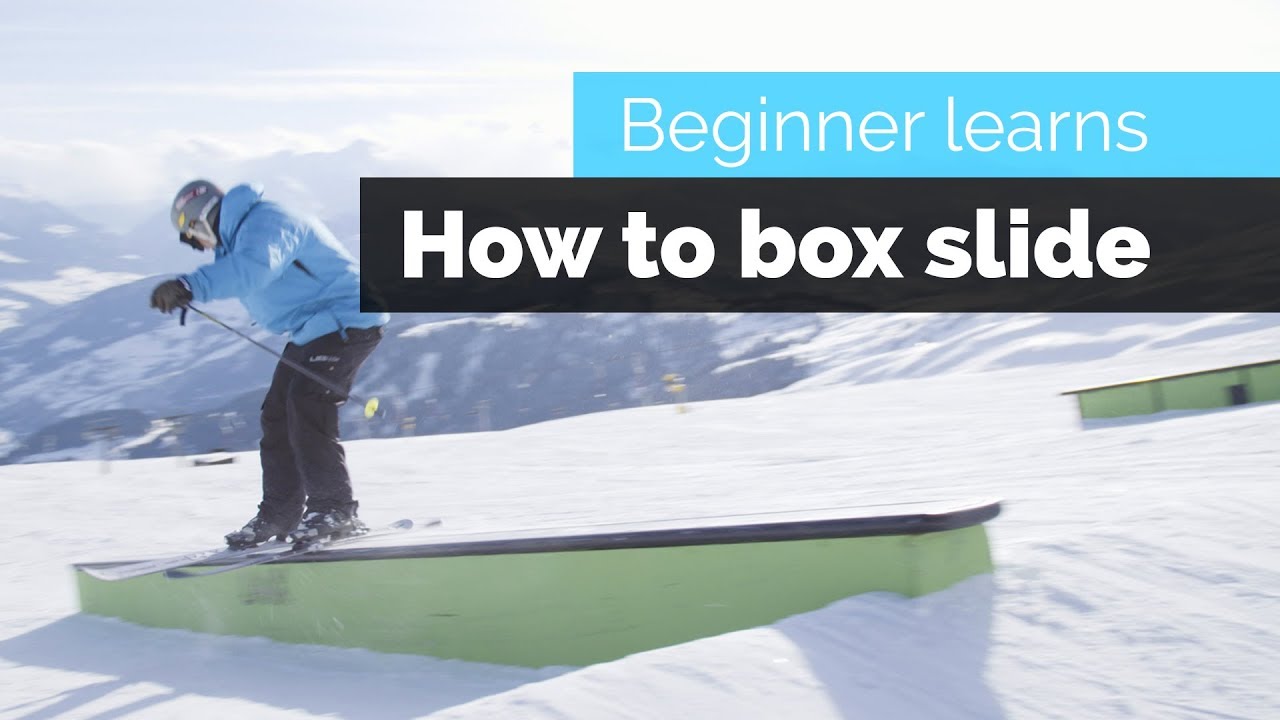 How to Box Slide / Grind on Skis | a Beginner Skiers Progression