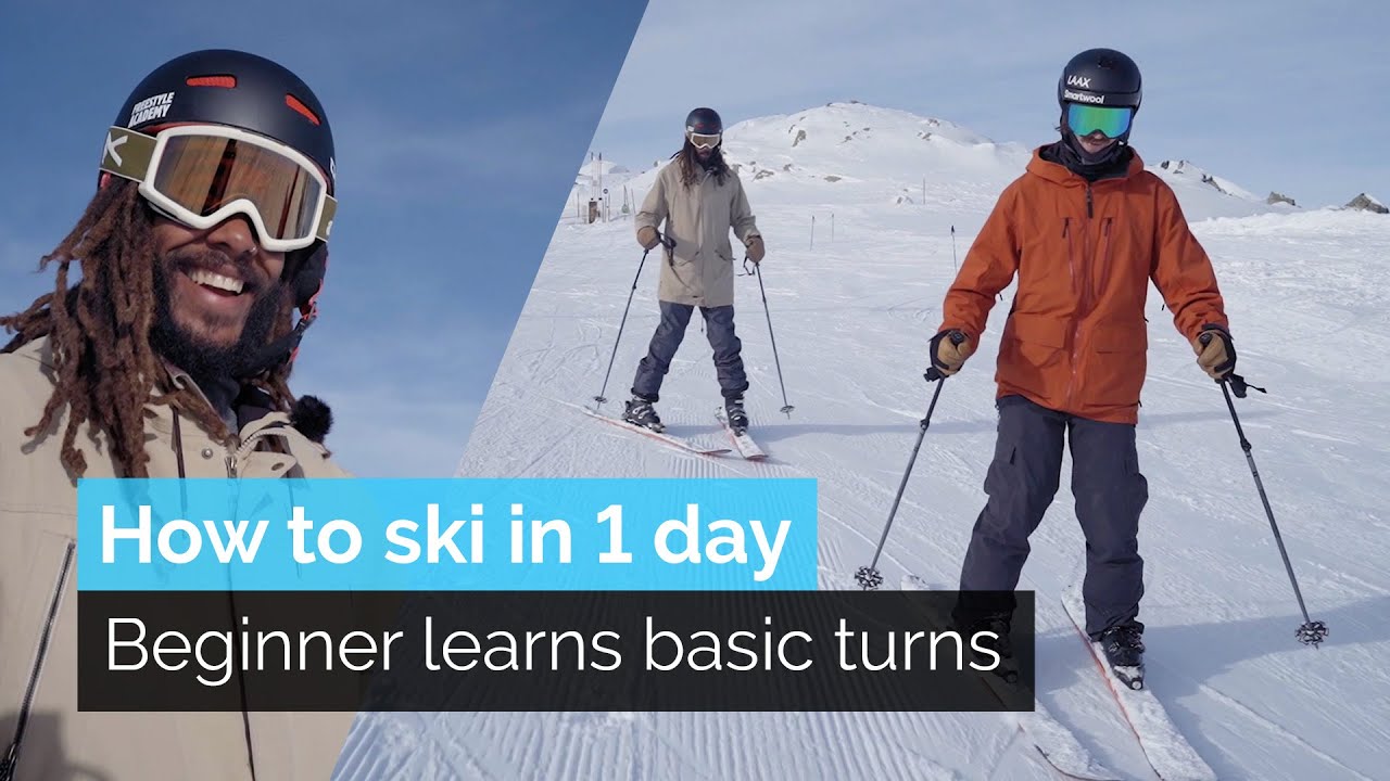 How to Ski in One Day | Beginner Learns Basic Turns