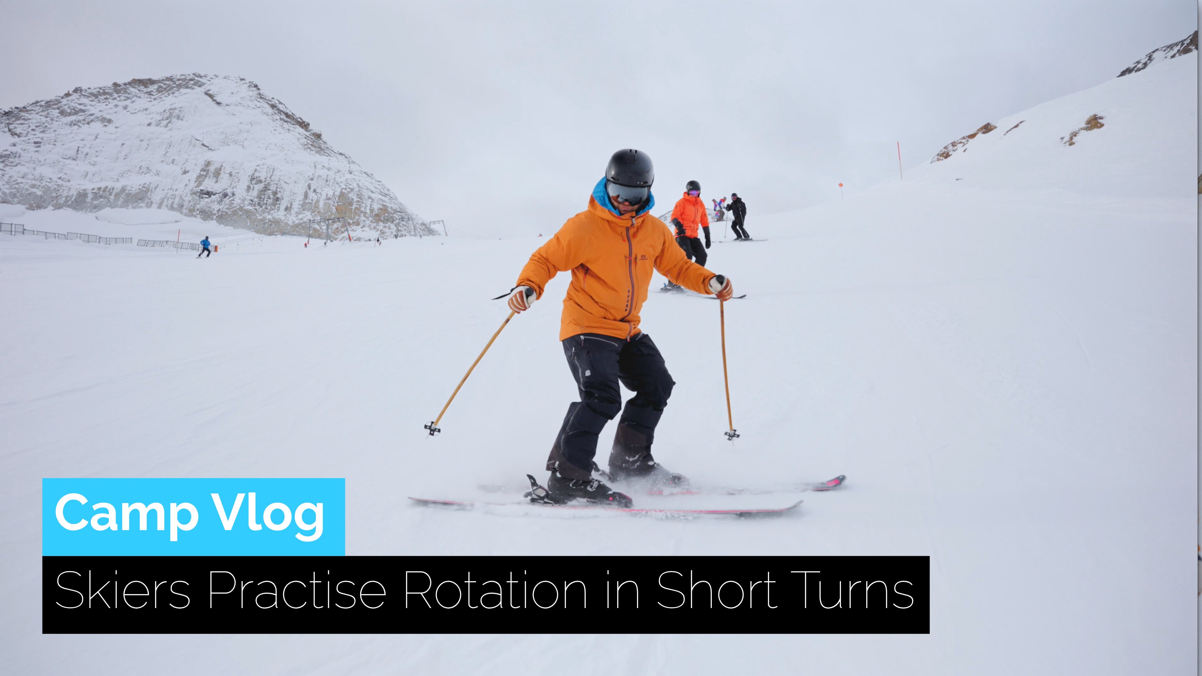 Intermediate Skiers Practise Rotation in Short Turns | Camp Vlog